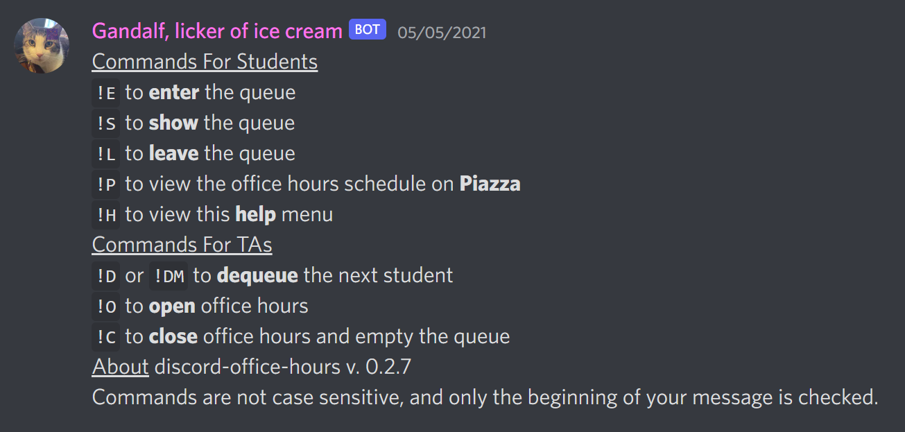 Discord Office Hours Screenshot